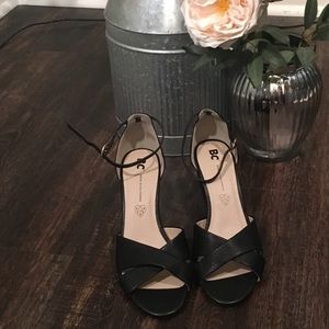 NWOT BC Ankle Strap Peep-Toe Wedges